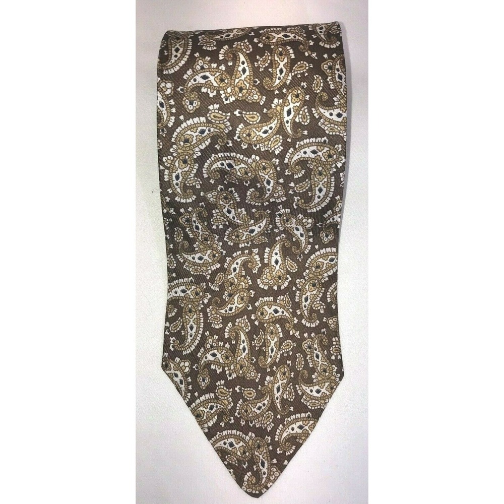 Vintage Marshall Field & Co. by Prince Igor Brown Paisley Silk Neck Tie 56" long